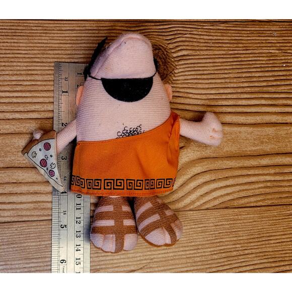 Vintage 1990 Little Ceasars Pizza Plush Bean Bag Toy 6" Man Toga Rare - Picture 13 of 13